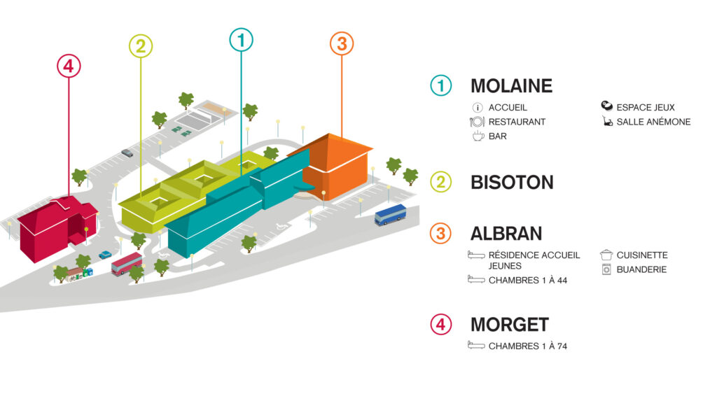 Plan de la résidence Accueil Jeunes à Evian